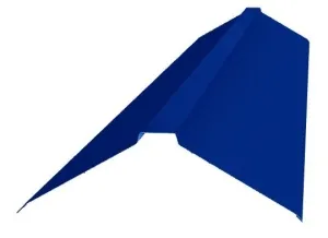 Планка конька фигурного 100x100 0,45 PE с пленкой RAL 5002 ультрамариново-синий (2,5м)