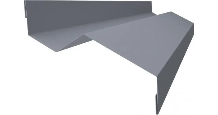 Планка примыкания в накладку 25х17х35х17 0,5 Satin с пленкой RAL 9006 бело-алюминиевый (2,5м)