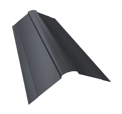 Планка конька плоского 150х40х150 0,5 GreenCoat Pural BT, matt RR 22 серый (RAL 7000 серая белка) (2м)
