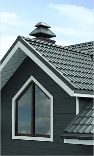 Aquasystem Металлическая модульная черепица Стокгольм 1185х425мм Rooftop Бархат RAL7024 PE0,5ммZn180