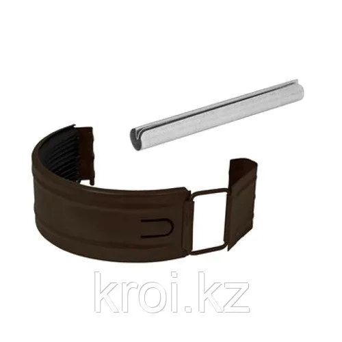 Aquasystem Соединитель желоба в комплекте d=150 (RAL8017) PU MATT.