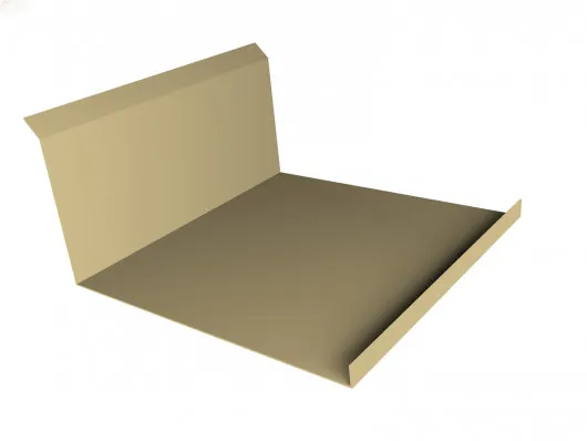 Планка примыкание нижнее к трубе для Кликфальц Pro Grand Line 0,5 Satin с пленкой RAL 1015 светлая слоновая кость (2м)
