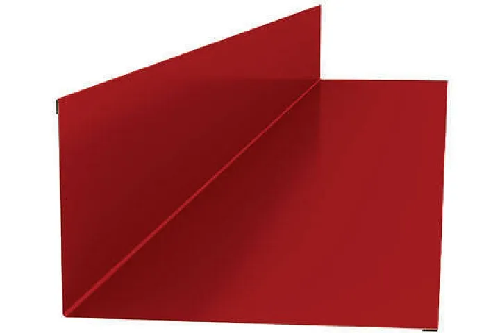 Планка примыкания верхняя к трубе 150х200 0,5 Satin с пленкой RAL 3005 красное вино (3м)