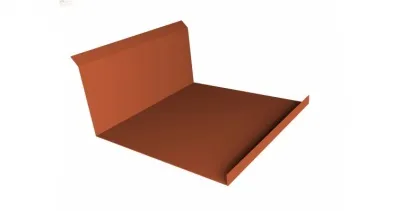 Планка примыкание боковое фальц 0,5 Satin с пленкой RAL 8004 терракота (2,5м)