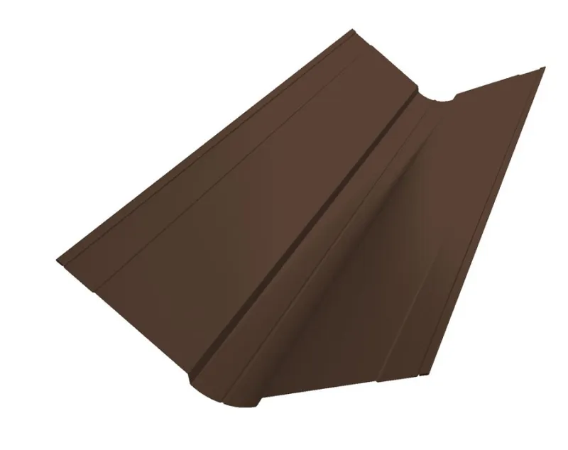 Планка ендовы верхней 145х145 0,45 PE-Double с пленкой RAL 8017 шоколад (2,5м)