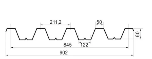 Профилированный лист Н-60х845-B (PURETAN-20-RR29-0,5)