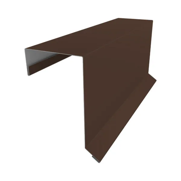 Планка торцевая фигурная 100х85 0,5 Satin с пленкой RR 32 темно-коричневый (2,5м)