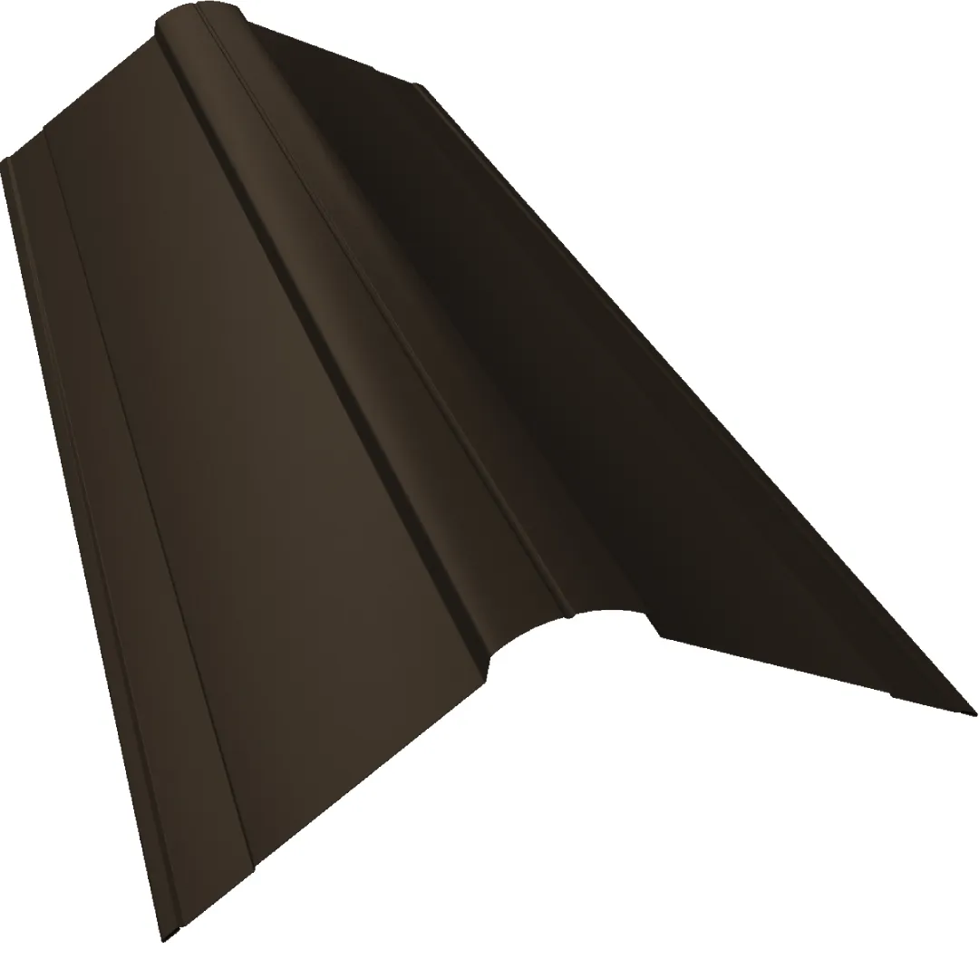 Планка конька фигурного 70x70 0,45 Drap TX RR 32 темно-коричневый (2,5м)