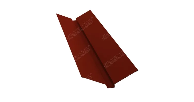 Планка ендовы верхней 145х145 0,5 Satin с пленкой RAL 3009 оксидно-красный (2м)