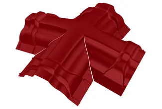 Четверник конька полукруглого Velur20 RAL 8017 шоколад