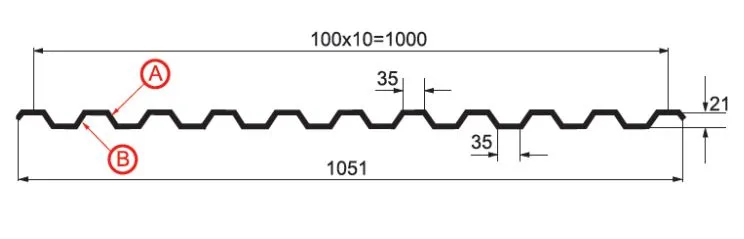 Профилированный лист МП-20х1100-A (ПЭ-01-9003-0,8)