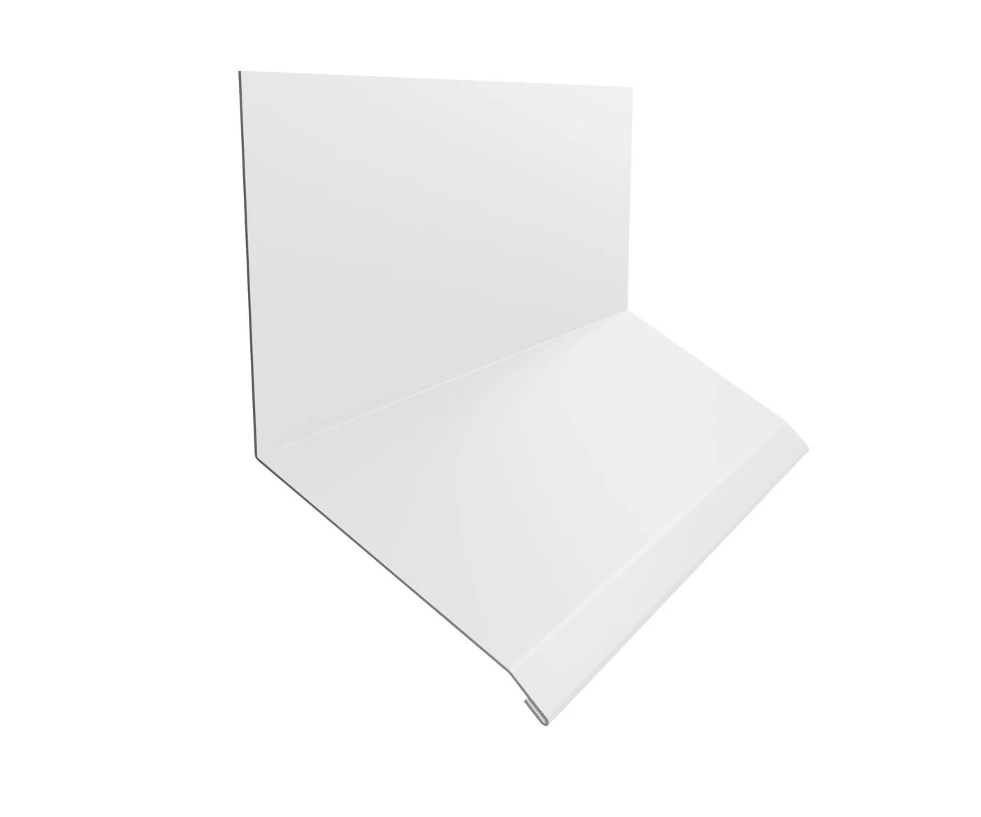 Планка примыкание боковое фальц 0,5 Satin с пленкой RAL 9003 сигнальный белый (2,5м)