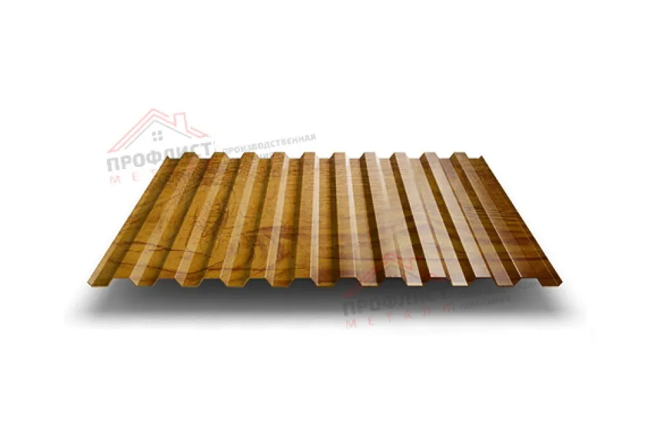 Профилированный лист С-21х1000-A (ECOSTEEL_T-01-ЗолотойДуб-0,5)