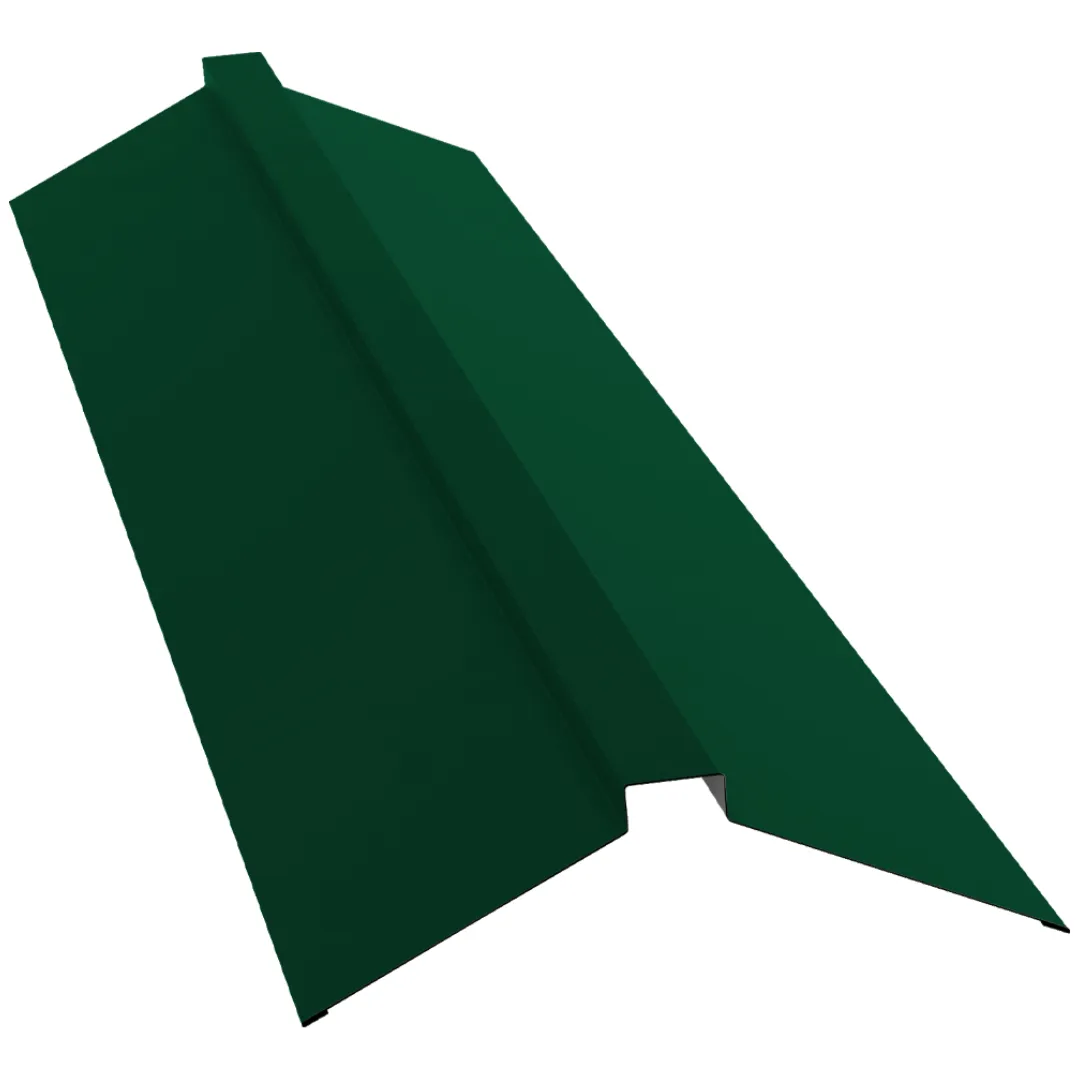 Планка конька плоского 150х40х150 0,45 Drap ST RAL 6005 зеленый мох (3м)