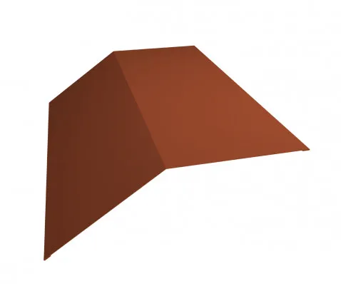 Планка конька плоского 175х50х175 0,5 PurLite Matt RAL 8004 терракота (2,5м)