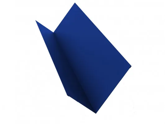 Планка примыкания верхняя к трубе 150х200 0,5 Satin с пленкой RAL 5005 сигнальный синий (2м)