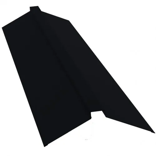 Планка конька плоского 175х50х175 0,5 PurPro Matt 275 RAL 9005 черный (2,5м)