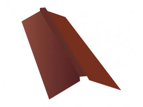 Планка конька плоского 190х190 0,45 Drap ST RAL 8004 терракота (3м)