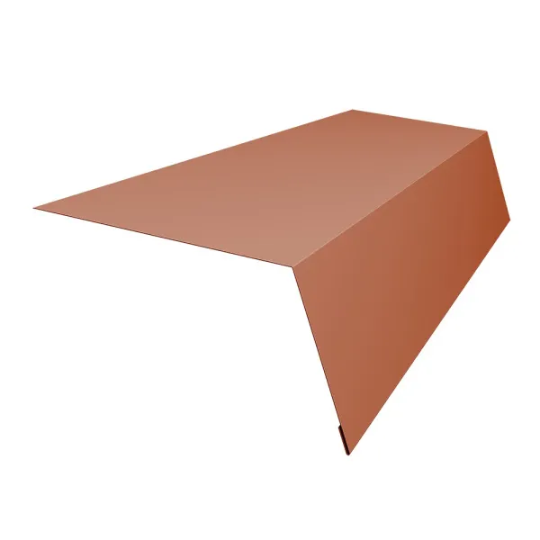 Планка карнизная широкая 100х85 0,5 Satin с пленкой RAL 8004 терракота (2,5м)