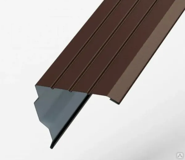Планка торцевая фигурная 100х85 0,5 Satin Matt RAL 8017 шоколад (2,5м)