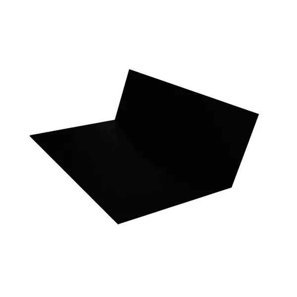 Планка примыкание верхнее к стене фальц 150х130х20 0,5 Satin с пленкой RAL 9005 черный (2,5м)