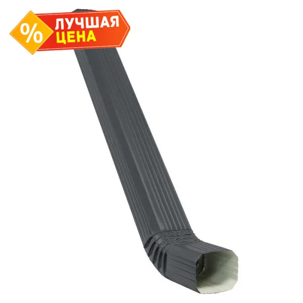 Труба прямоугольная с коленом Vortex 3м RAL 7024