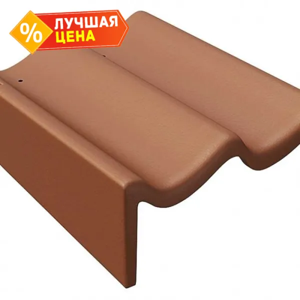 Braas ФП (красный) Боковая цементно-песчаная черепица левая