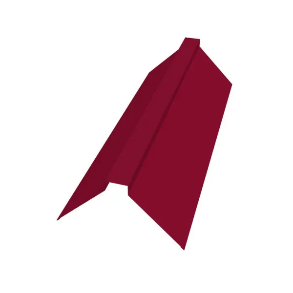 Планка конька плоского 150х40х150 0,5 PE с пленкой RAL 8017 шоколад (2м)