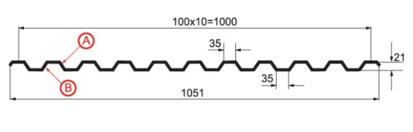 Профилированный лист МП-20х1100-A (ПЭ-01-9003-0,8)