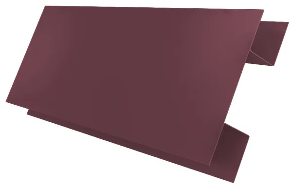Планка примыкание боковое фальц 0,45 Drap TX RAL 3005 красное вино (2,5м)