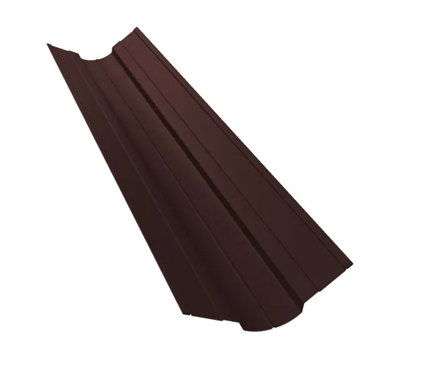 Планка примыкание верхнее к стене фальц Grand Line 150х130х20 0,5 GreenCoat Pural BT с пленкой RR 887 шоколадно-коричневый (RAL 8017 шоколад) (3м)
