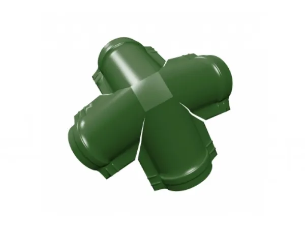 Четверник конька полукруглого PurPro Matt (275) с пленкой RAL 7024 серый графит