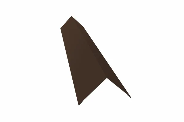 Планка конька фигурного 100x100 0,5 Satin с пленкой RAL 7024 мокрый асфальт (2,5м)