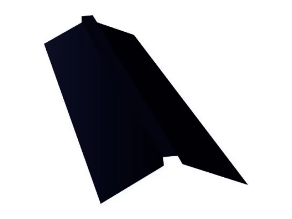 Планка конька плоского 175х50х175 0,5 GreenCoat Pural BT, matt RR 33 черный (RAL 9005 черный) (2,5м)
