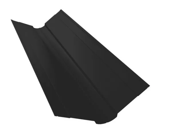 Планка конька фигурного 100x100 0,45 PE с пленкой RAL 7024 мокрый асфальт (2,5м)