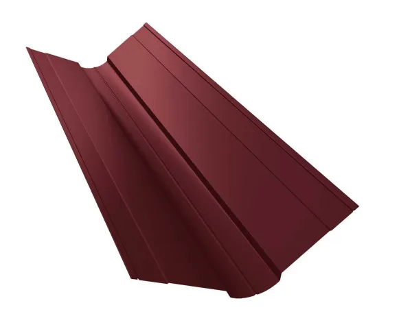 Планка конька фигурного 150x150 0,45 Drap TX RAL 3005 красное вино (2,5м)