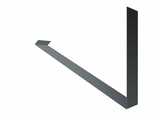 Планка примыкание боковое фальц 0,45 PE с пленкой RAL 9005 черный (2,5м)