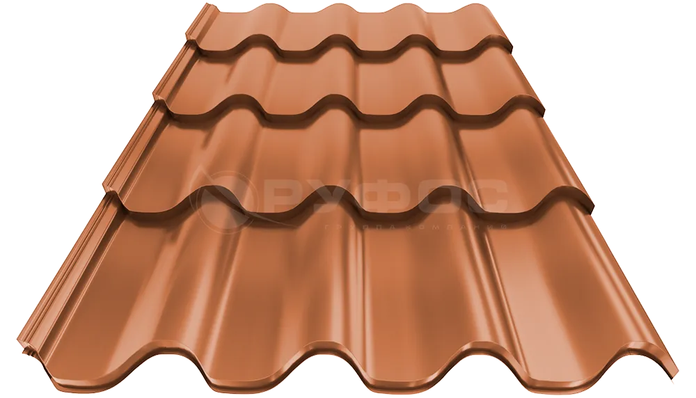 Металлочерепица МП Монтерроса-S (AGNETA-20-Copper\Copper-0.5)