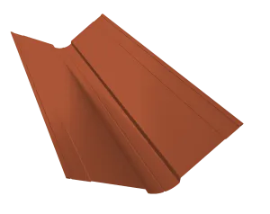 Планка конька фигурного 150x150 0,45 PE с пленкой RAL 8004 терракота (2,5м)