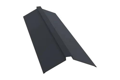 Планка конька плоского 150х40х150 0,45 Drap RAL 7024 мокрый асфальт (2,5м)