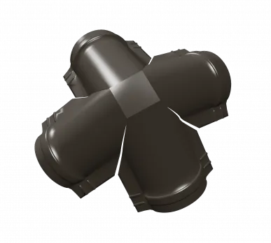 Тройник Y конька полукруглого GreenCoat Pural BT с пленкой RR 11 темно-зеленый (RAL 6020 хромовая зелень)