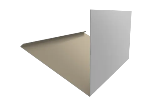 Планка примыкание боковое фальц 0,5 Satin с пленкой RAL 1015 светлая слоновая кость (2,5м)