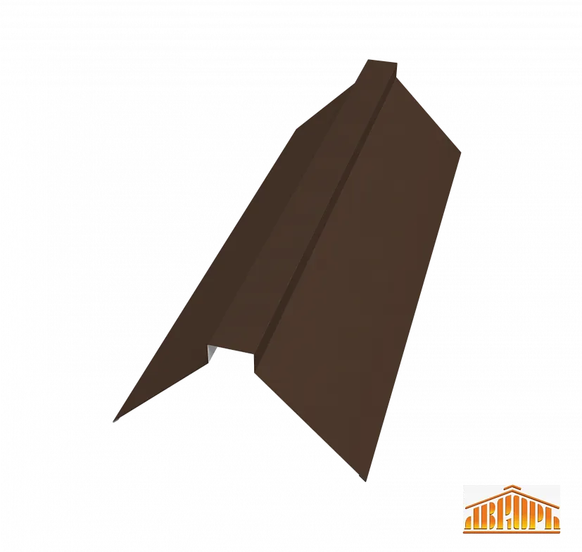 Планка конька фигурного 150x150 0,5 PurLite Matt RAL 9005 черный (2,5м)