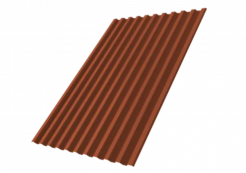 Профнастил Верховье С21R 0,5 Satin RAL 8004 терракота