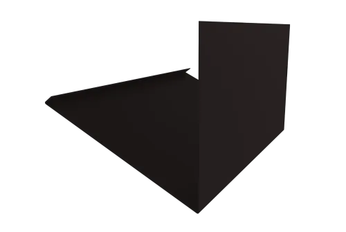 Планка примыкание нижнее к трубе фальц 0,45 Drap TX RAL 9005 черный (2,5м)