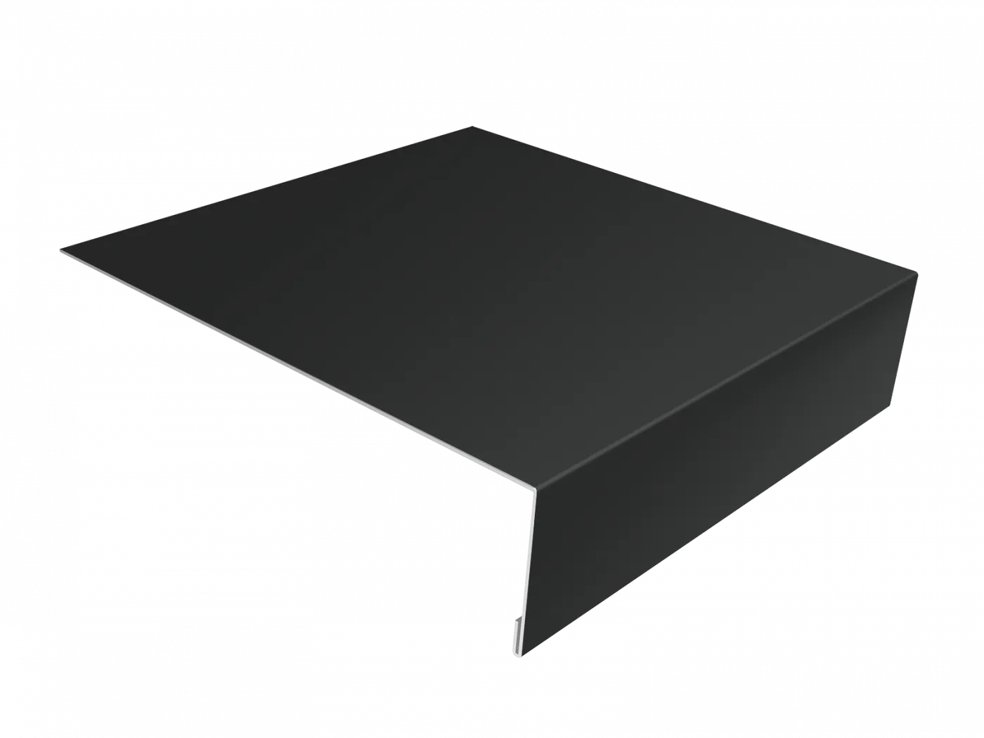 Планка карнизная широкая 100х85 0,5 Satin с пленкой RAL 9005 черный (2,5м)