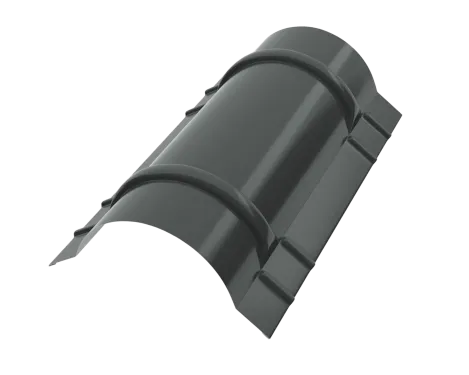 Aquasystem Конёк полукруглый  R120мм 1970мм GreenCoat Mica BT 0,5мм RAL8019 Matt