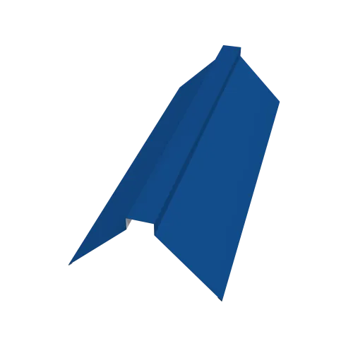 Планка конька плоского 175х50х175 0,5 Satin с пленкой RAL 5005 сигнальный синий (2,5м)