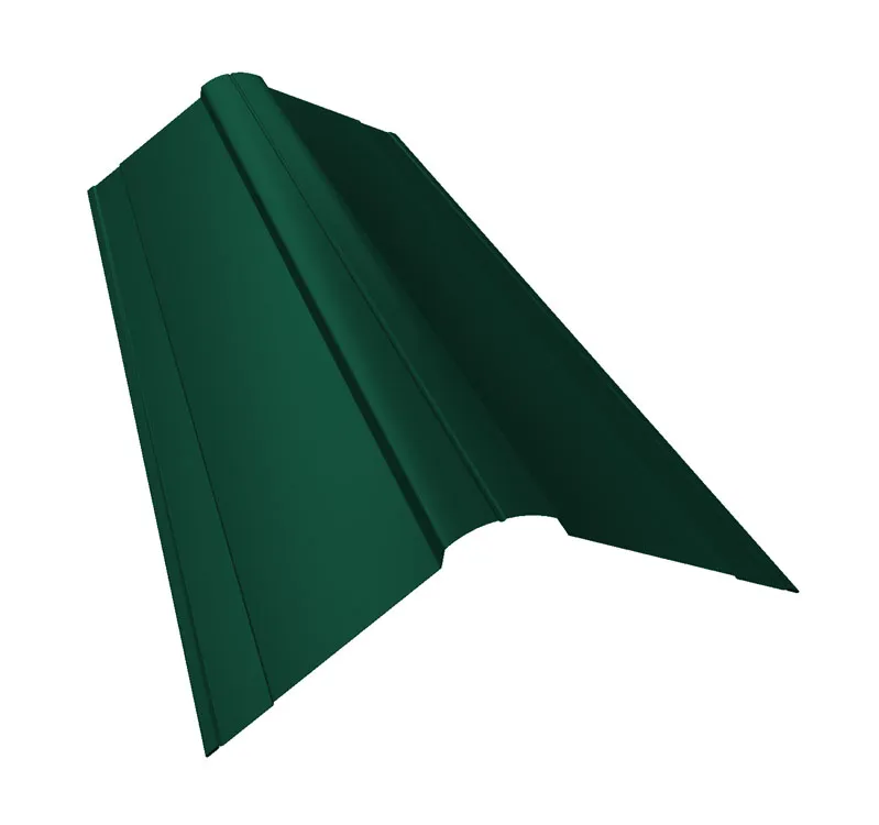 Планка конька фигурного 150x150 0,5 Satin с пленкой RAL 6005 зеленый мох (2,5м)