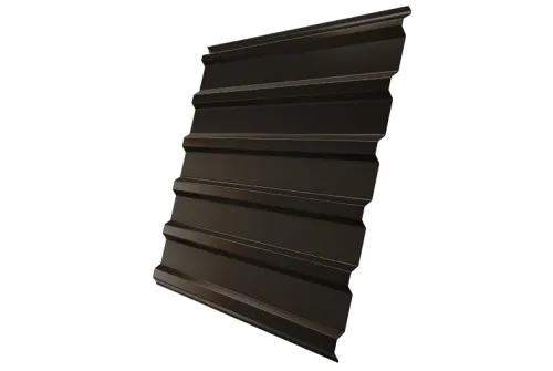 Профнастил С8А Grand Line 0,5 GreenCoat Pural BT, matt RR 32 темно-коричневый (RAL 8019 серо-коричне